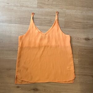 Women's Orange Sleeveless Flowy Tank Top Camisole